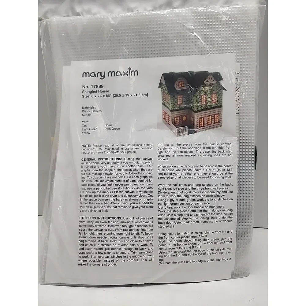 Mary‎ Maxim plastic canvas Stitch Kit sealed Shingled House 17889